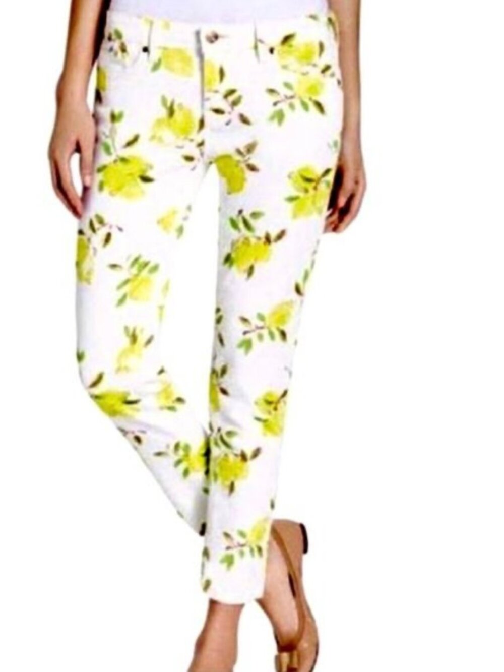 Kate Spade Broome Street Lemon Print Skinny Jeans Size 27